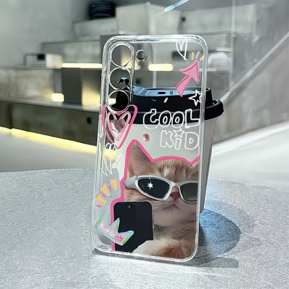 Samsung Galaxy A55 - Yavru Köpek Desenli Şeffaf TPU Telefon