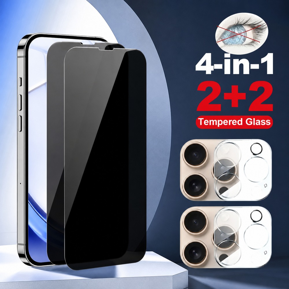 Realme Gt 6 - 2+2 Adet Gizlilik Temperli Cam Realme